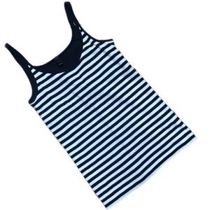 J. CREW Thick Cotton Navy & White Striped Tank